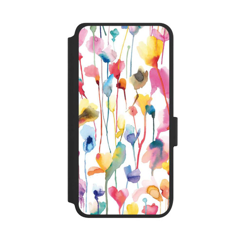 Samsung Galaxy S25 NIVOflip Aquarell Wildblumen bunt