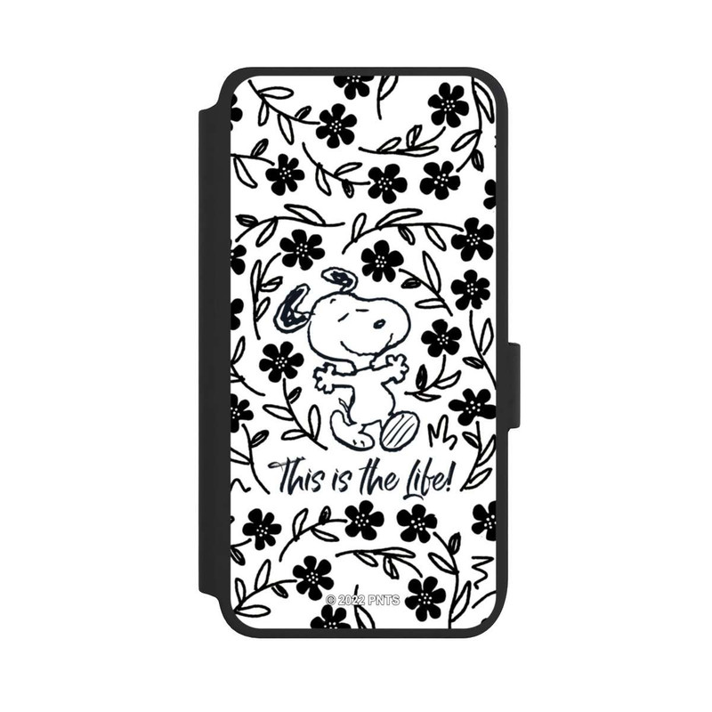 Galaxy S25 NIVOflip Snoopy schwarz und weiß This Is The Life