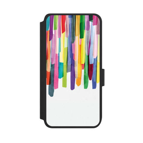 Samsung Galaxy S25 NIVOflip Bunte Streifen Weißer Hintergrund
