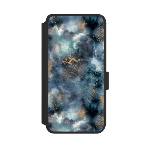 Samsung Galaxy S25 NIVOflip Smoky Marble Watercolor Navy