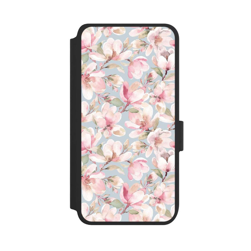 Galaxy S25 NIVOflip Magnolien Blumen Pastellrosa