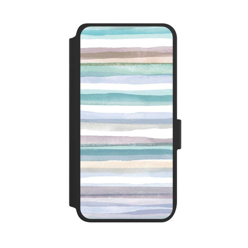 Samsung Galaxy S25 NIVOflip Pastellfarbene Streifen Blau
