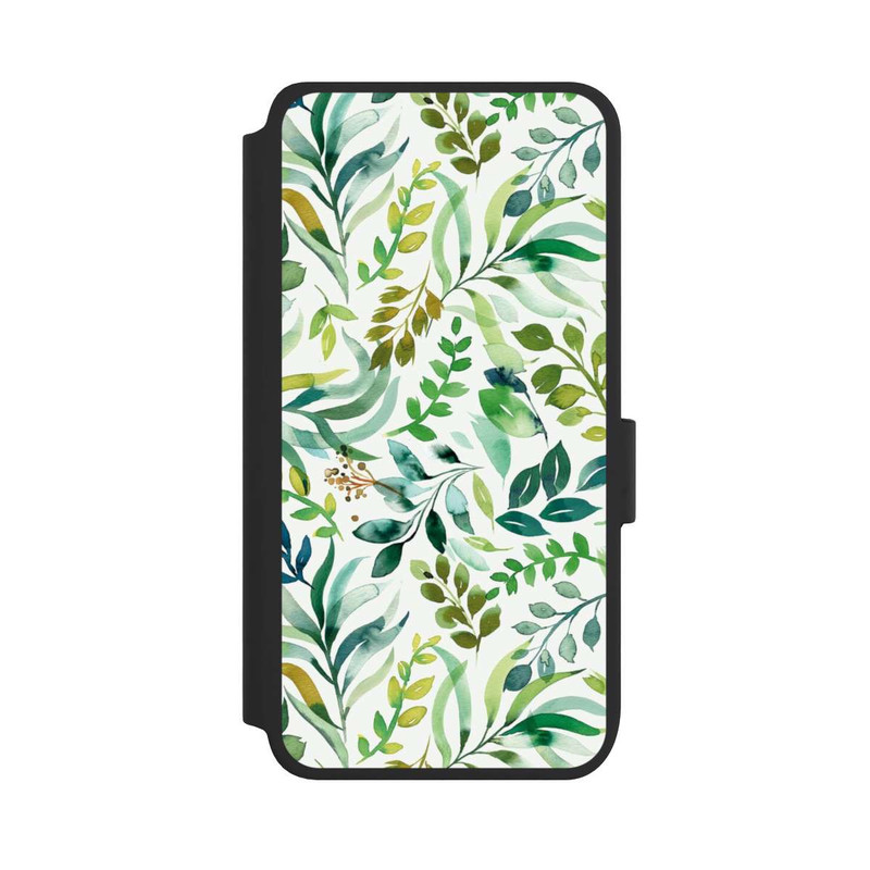Galaxy S25 NIVOflip Aquarell Palmenblätter Botanisch Grün