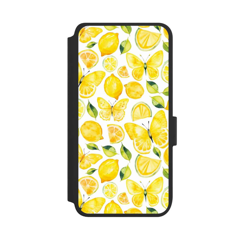 Galaxy S25 NIVOflip Zitrone und Schmetterling Muster