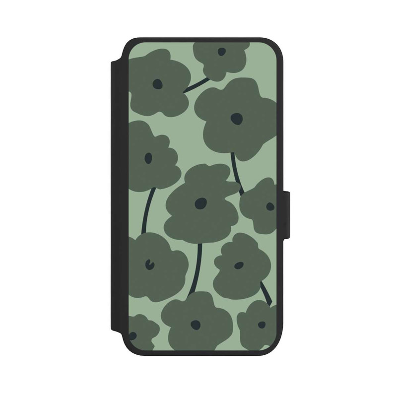 Galaxy S25 NIVOflip Minimalistische Blumen Grün