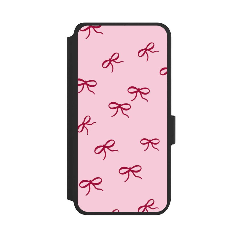 Galaxy S25 NIVOflip Schleifen Muster Rot Pink