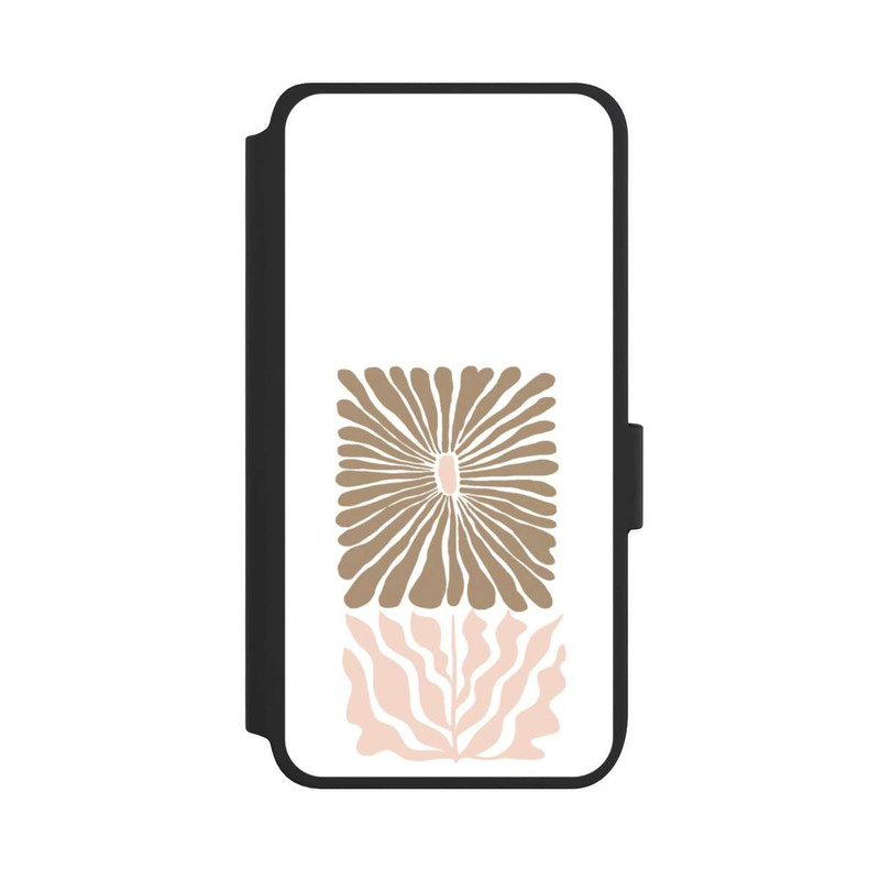 Galaxy S25 NIVOflip Eckige Blume Hellbraun