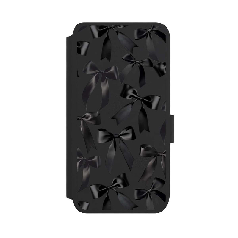 Galaxy S25 NIVOflip Schwarze Satinschleifen