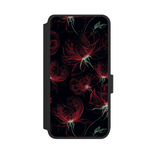 Samsung Galaxy S25 NIVOflip Tapete mit roten Blumen