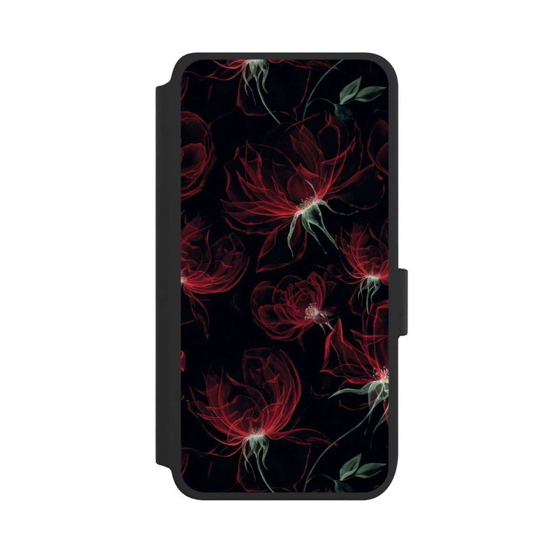 Galaxy S25 NIVOflip Tapete mit roten Blumen