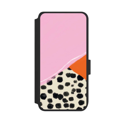 Samsung Galaxy S25 NIVOflip Rosa und Orange Gepunkteter Hintergrund