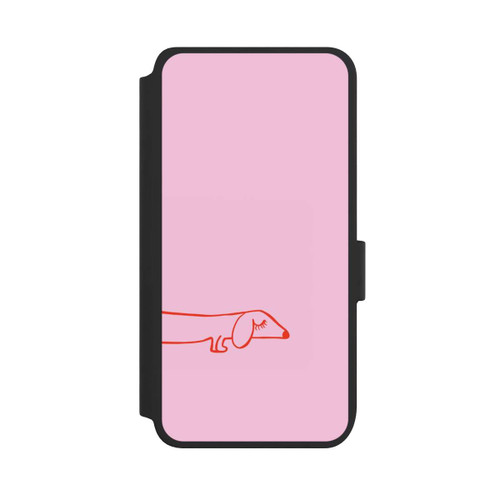 Samsung Galaxy S25 NIVOflip Dachshund Illustration Pink