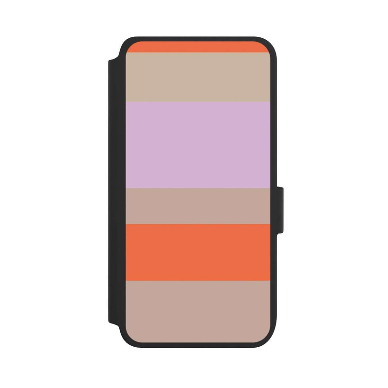 Galaxy S25 NIVOflip Moca Lila Orange Stripes