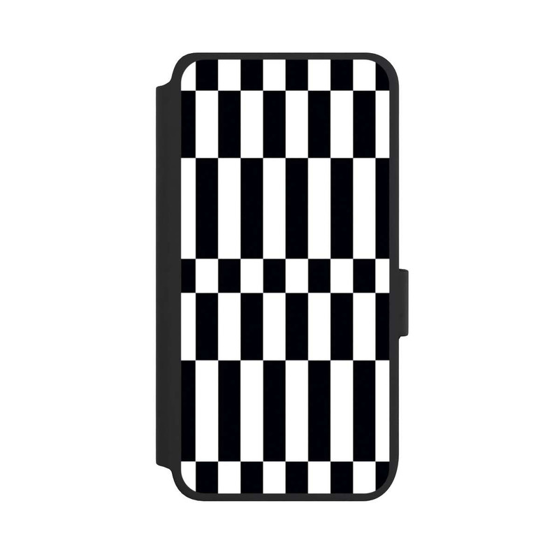 Galaxy S25 NIVOflip Checked Abstract Bold Black and White Color Block