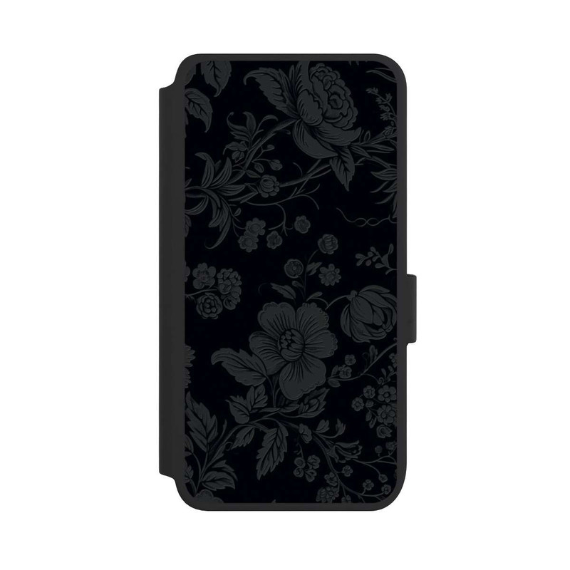 Galaxy S25 NIVOflip Dunkle Blumen Vintageoptik