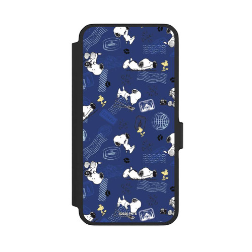 Samsung Galaxy A56 5G NIVOflip Peanuts Travel Stamps Pattern Blue