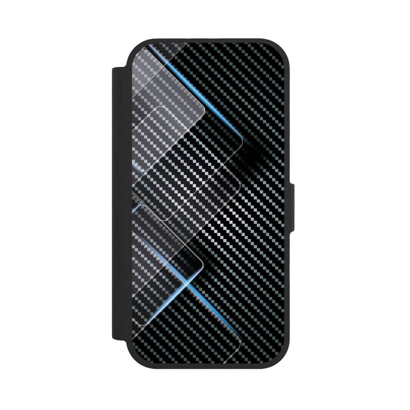 iPhone 17 NIVOflip Blaue Linien auf Karbon