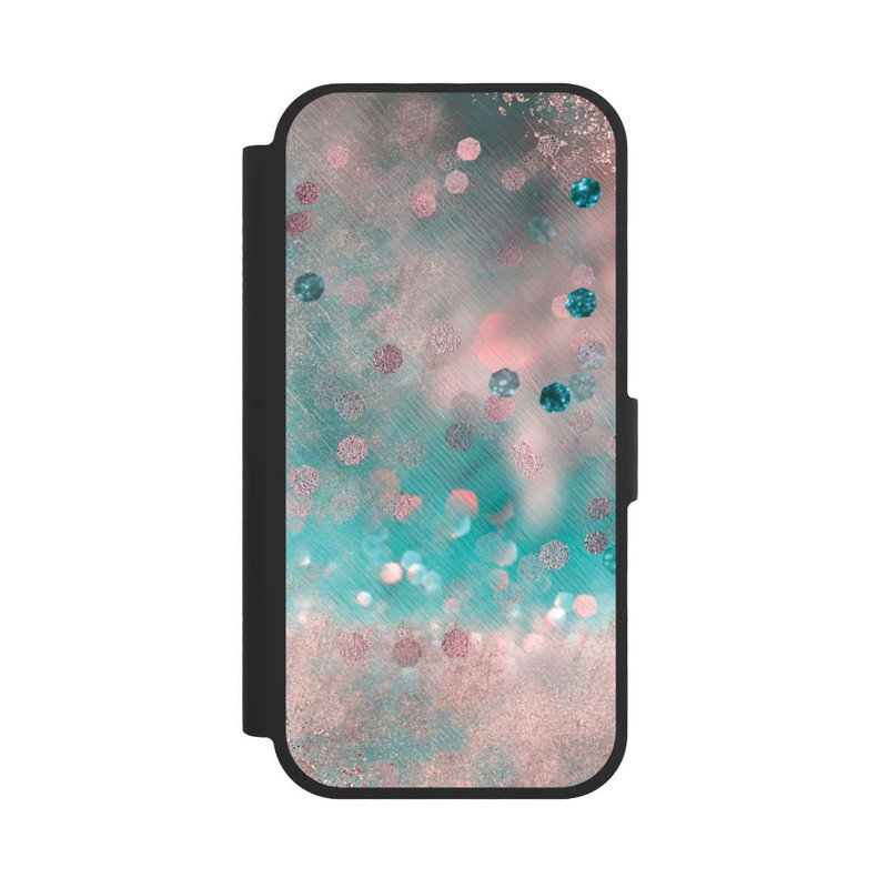 iPhone 17 NIVOflip Look pailleté glamour turquoise
