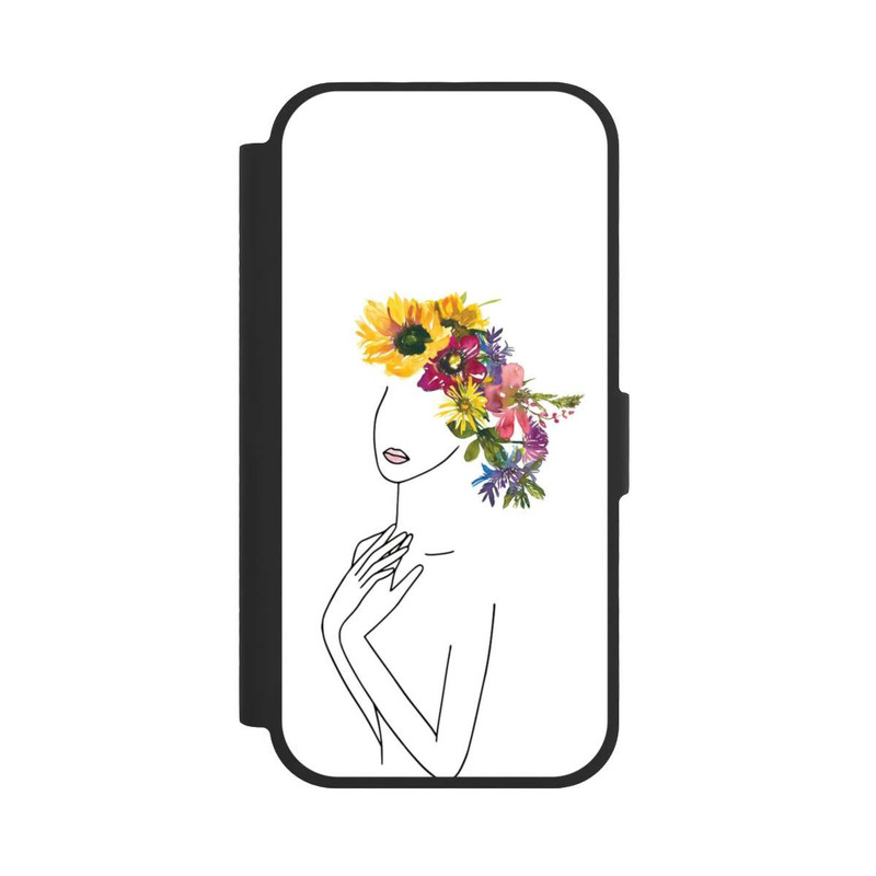 iPhone 17 NIVOflip Line Art Frau mit Blumenkrone