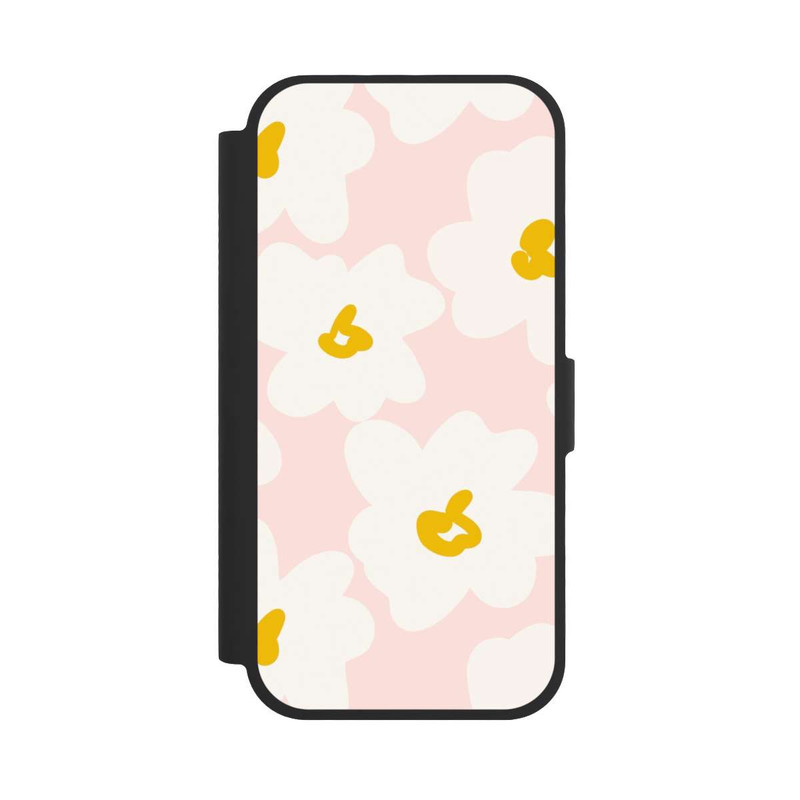 iPhone 17 NIVOflip Retro Blumenwand Gänseblümchen Aprikose