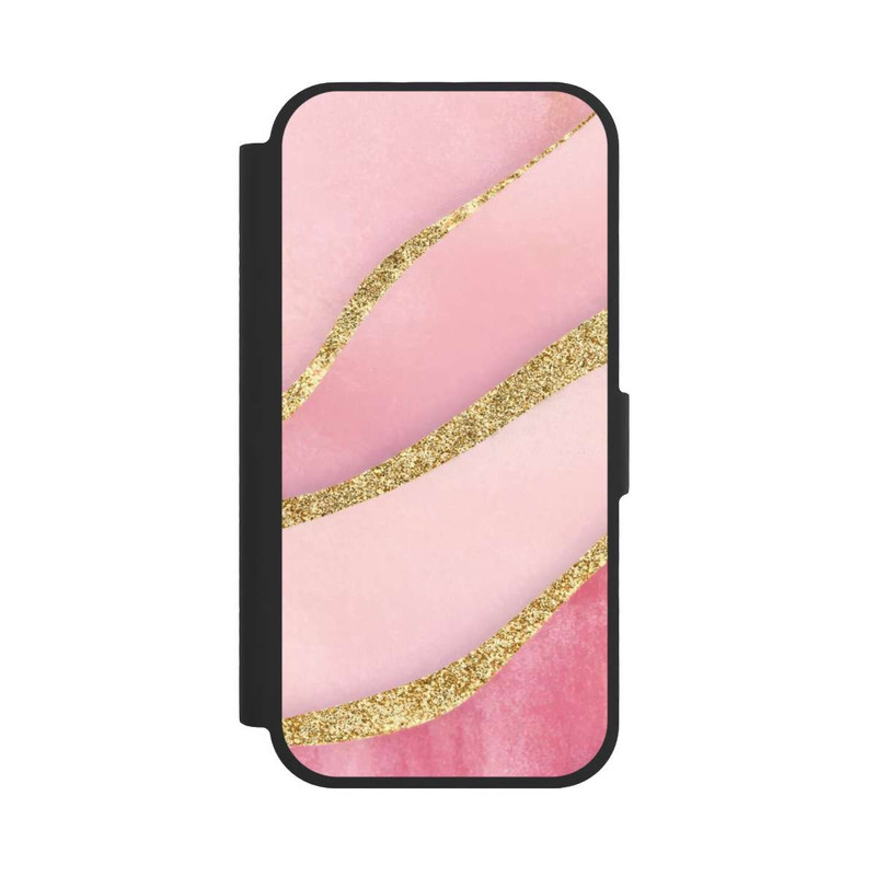 iPhone 17 NIVOflip Pink Marble Goldprint Stripes