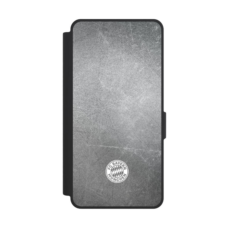 Galaxy S26 Ultra NIVOflip Logo FCB Classique Petit - Blanc sur Fond Métallique
