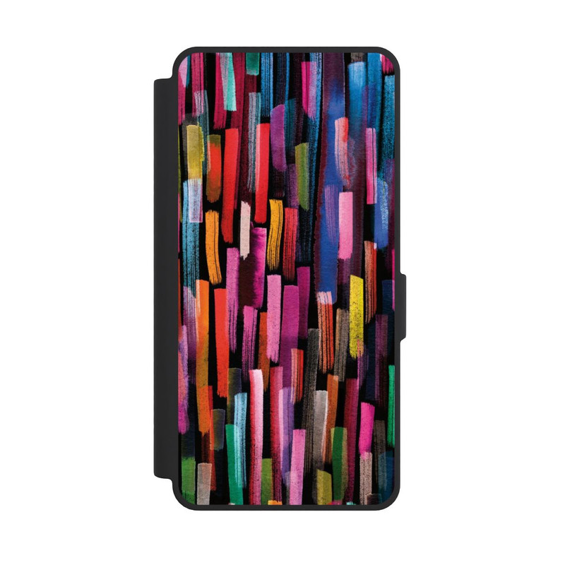 Galaxy S26 Ultra NIVOflip Coups De Pinceaux Colorés Noir