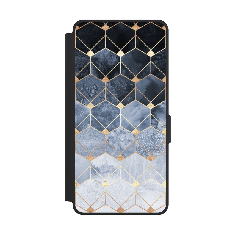 Galaxy S26 Ultra NIVOflip Impression Or Hexagones Bleus Et Diamants