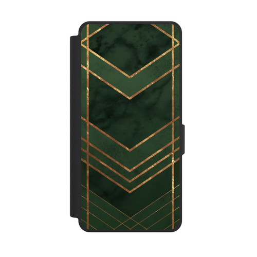 Samsung Galaxy S26 Ultra NIVOflip Dark Green Pattern Golden Stripes