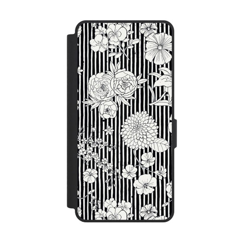 Samsung Galaxy S26 Ultra NIVOflip Flowers and Stripes Black and White