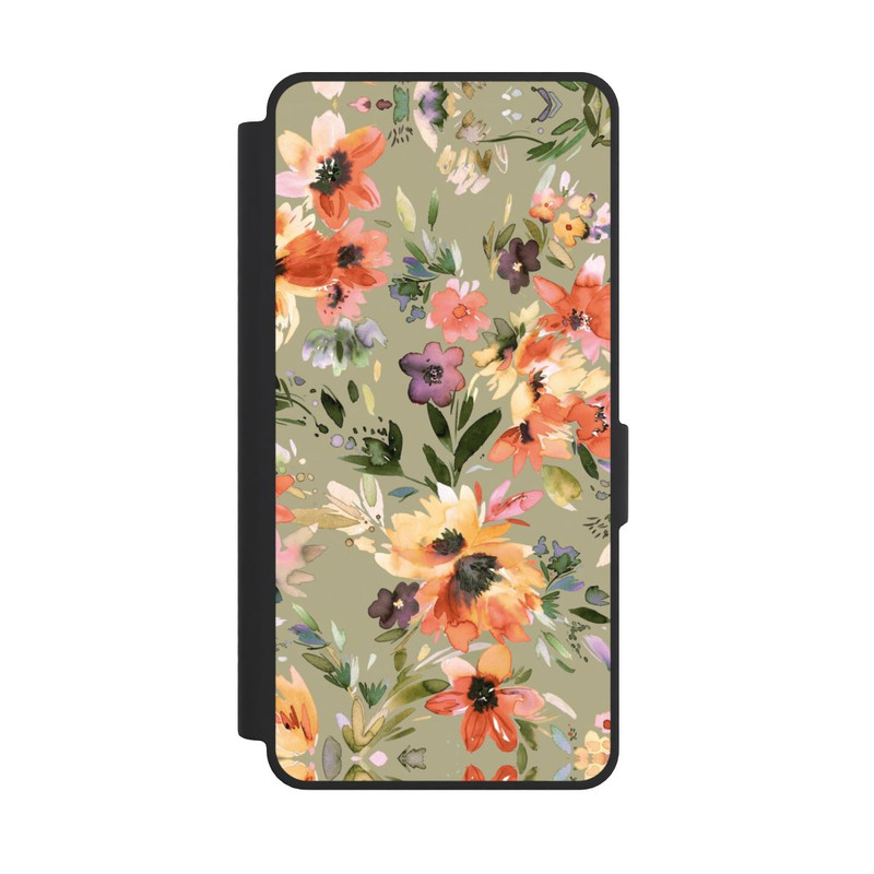 Galaxy S26 Ultra NIVOflip Malerische tropische Blumen Salbeigrün