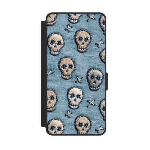 Samsung Galaxy S26 Ultra NIVOflip Skulls on Jeans Pattern