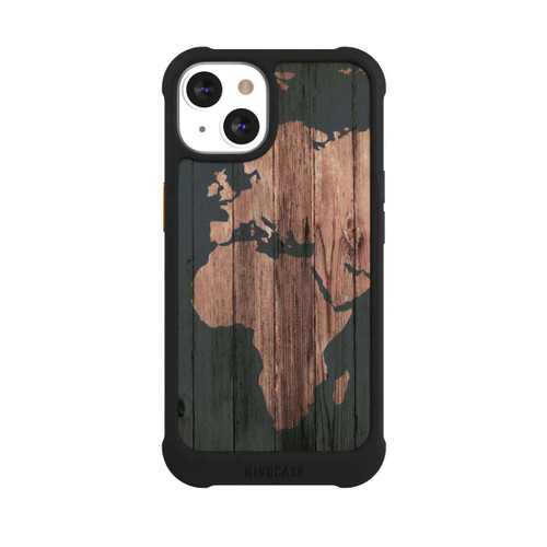 Apple iPhone 13 NIVOmax Wooden World Map