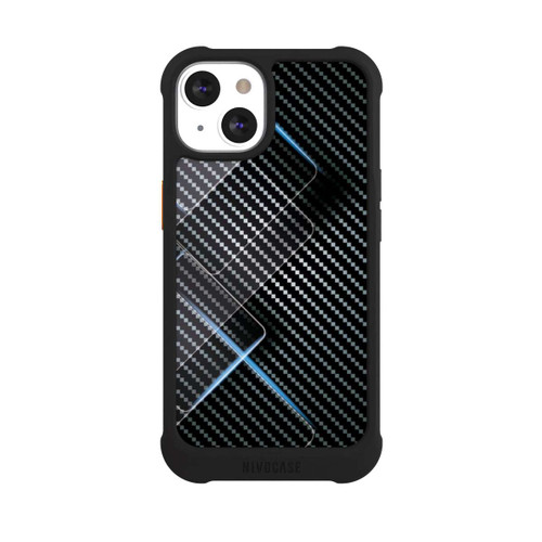Apple iPhone 13 NIVOmax Blaue Linien auf Karbon