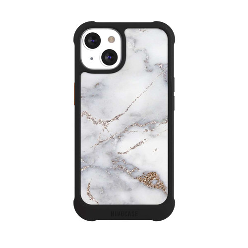Apple iPhone 13 NIVOmax Silberglitzer Marmorlook