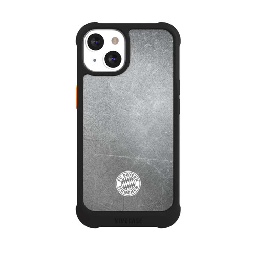 Apple iPhone 13 NIVOmax Classic FCB Logo Small - White on Metal Look