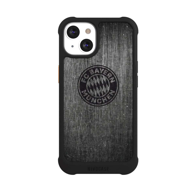 iPhone 13 NIVOmax Metalllook FCB Logo einfarbig