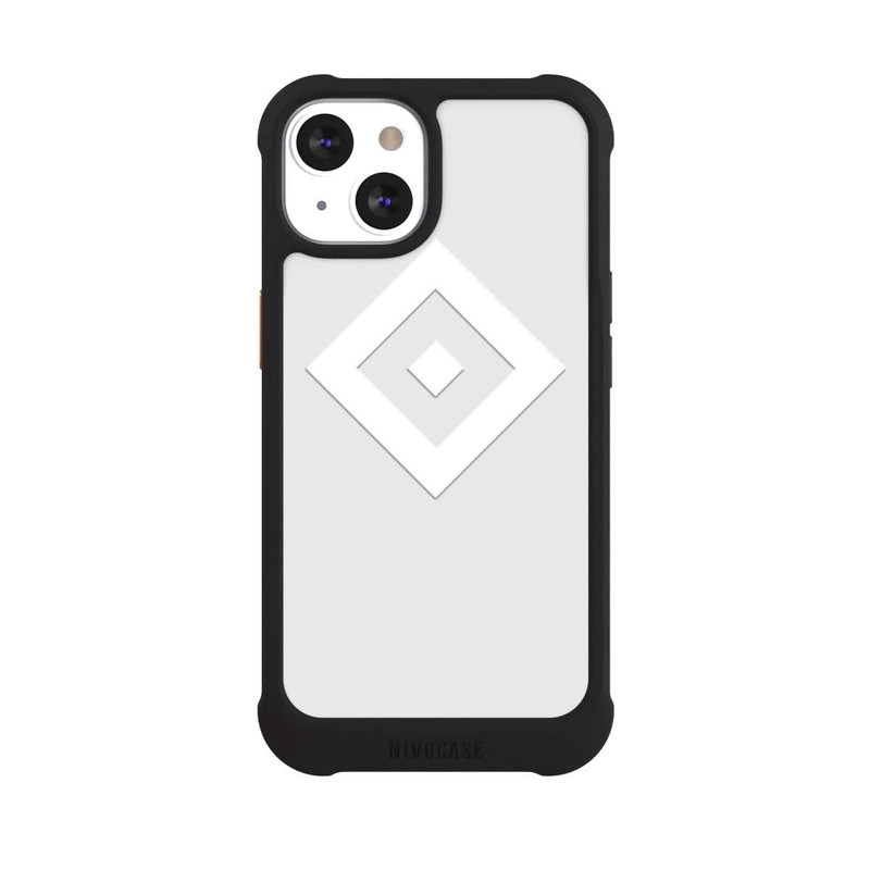 iPhone 13 NIVOmax Logo en forme de losange sur fond gris HSV