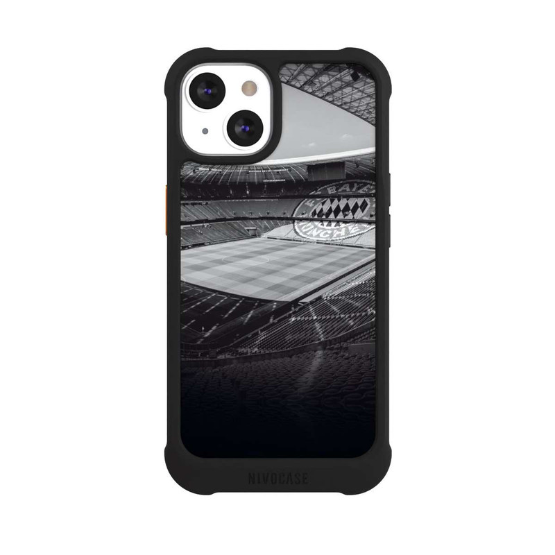 iPhone 13 NIVOmax Stade FC Bayern - Noir Blanc