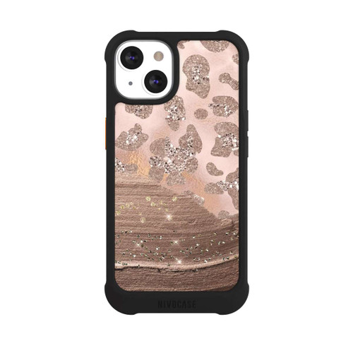 Apple iPhone 13 NIVOmax Léopard argenté pailleté