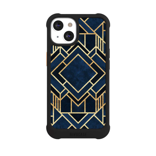Apple iPhone 13 NIVOmax Kunst Deko Blau Golddruck