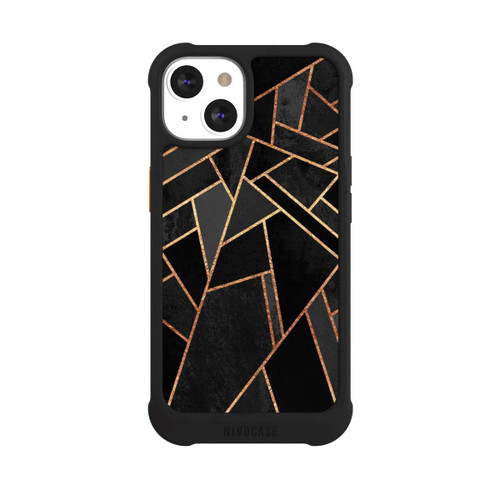 Apple iPhone 13 NIVOmax Schwarze Nacht Gold Druck