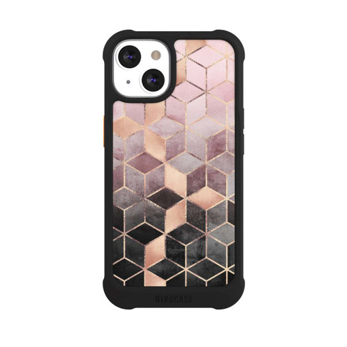 Apple iPhone 13 NIVOmax Pink-grauer Farbverlauf Würfel Druck
