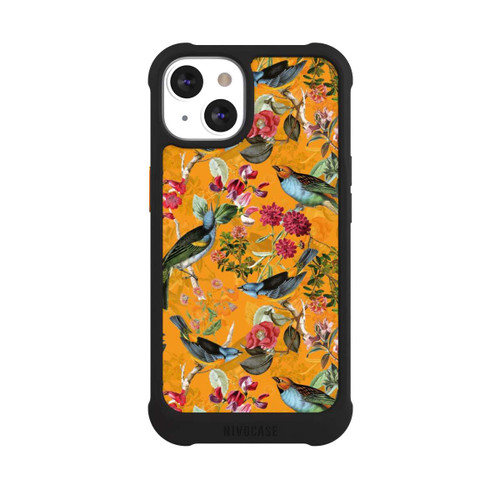 Apple iPhone 13 NIVOmax Oiseaux Fleurs Fond d'écran