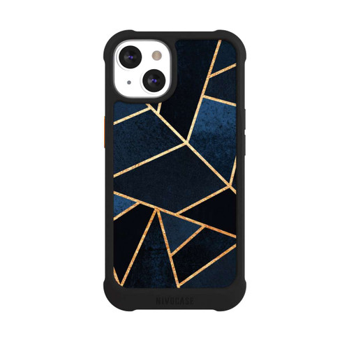 Apple iPhone 13 NIVOmax Navy Stein Golddruck