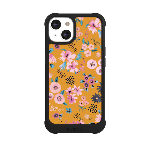 Apple iPhone 13 NIVOmax Petites Fleurs Jaune Moutarde
