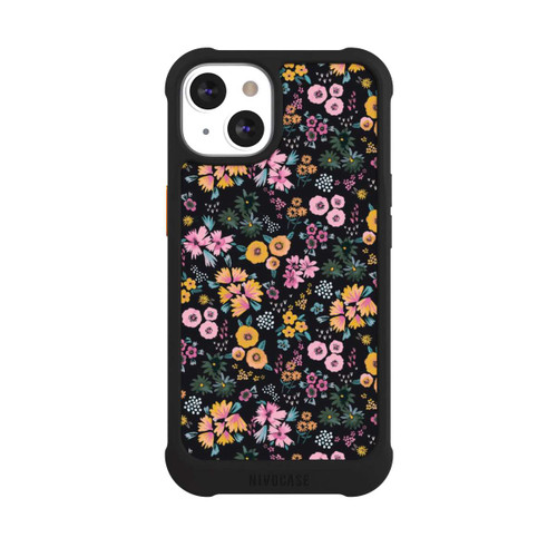 Apple iPhone 13 NIVOmax Petites Fleurs colorées Noir 2