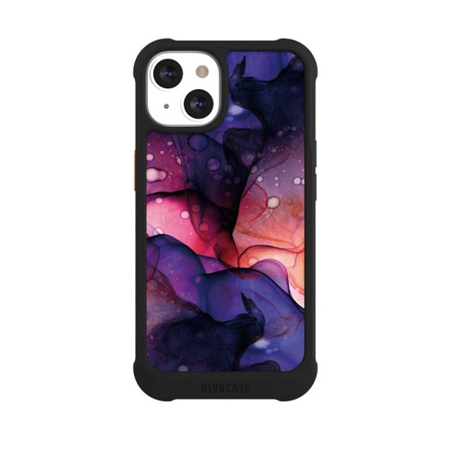 Apple iPhone 13 NIVOmax Flüssige Kunst Lila-Pink