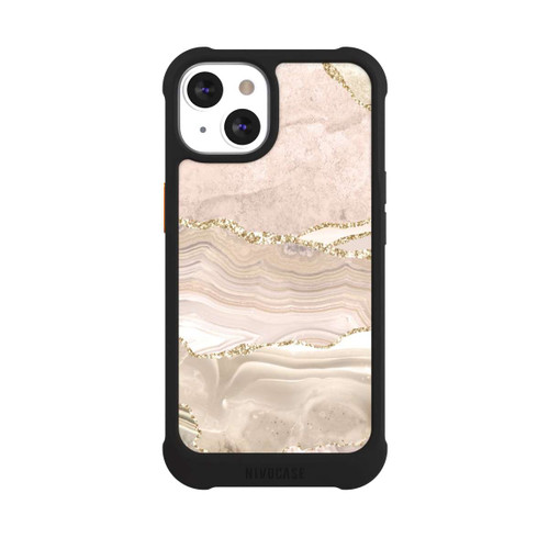 Apple iPhone 13 NIVOmax Marmor rosa-goldene Streifen