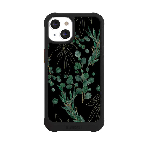 Apple iPhone 13 NIVOmax Feuilles d'Eucalyptus Fond Noir